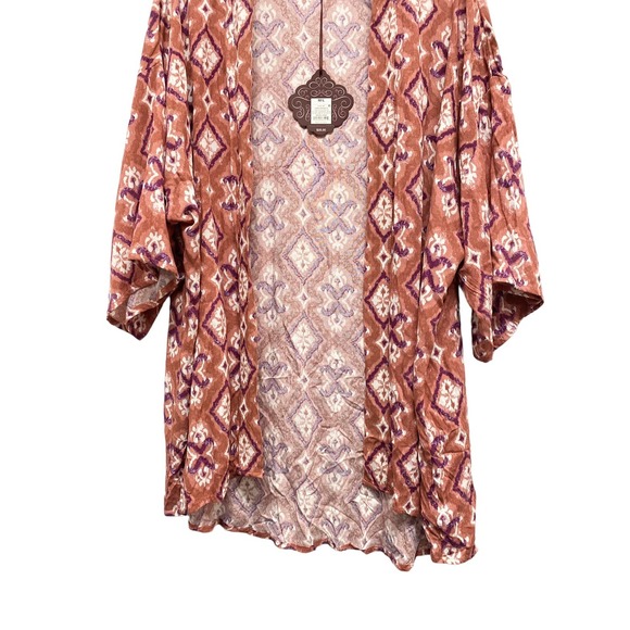 Women's MED/LARGE Duster Kimono Cardigan Knox Rose Cognac - Picture 2 of 6